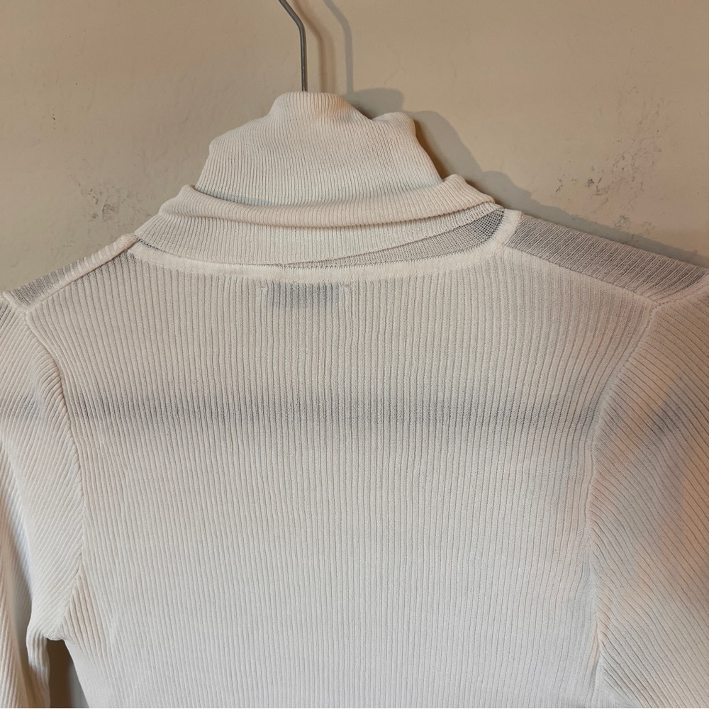 Anna Rae White Ribbed Turtleneck Size Small - Picture 7 of 8